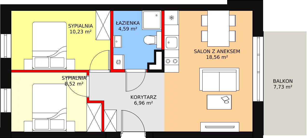 3 pokoje, apartament inwestycyjny 48,99 m², parter, oferta nr B5/2, Stegna Park II, Stegna, ul. Lipowa