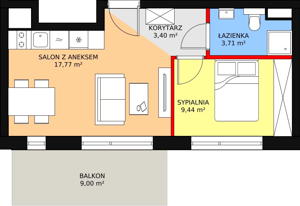 Apartament inwestycyjny 34,42 m², parter, oferta nr B5/4, Stegna Park II, Stegna, ul. Lipowa