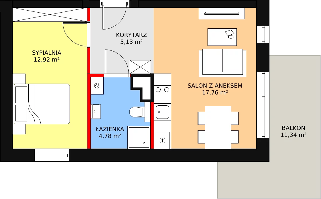 2 pokoje, apartament inwestycyjny 40,88 m², parter, oferta nr B5/5, Stegna Park II, Stegna, ul. Lipowa