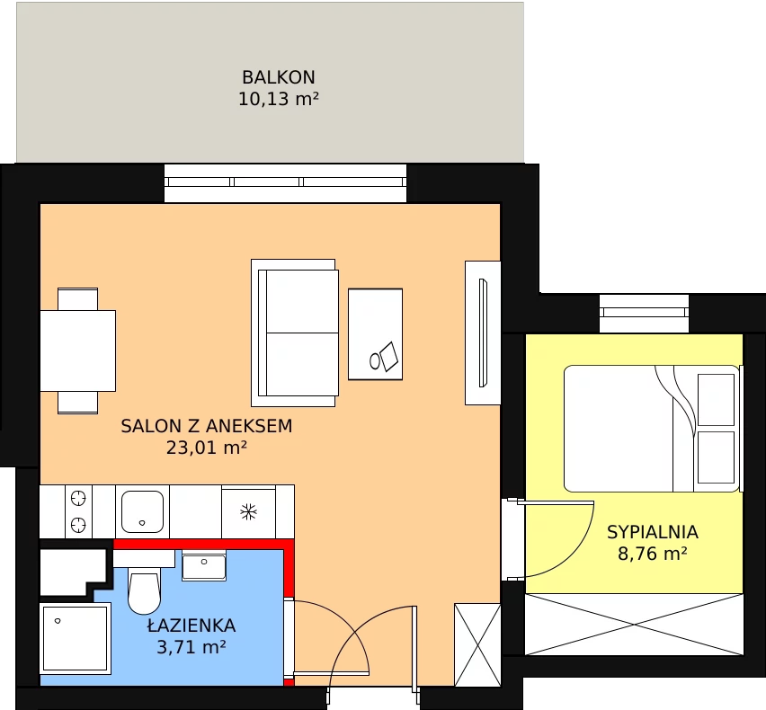 Apartament inwestycyjny 35,45 m², piętro 1, oferta nr B5/12, Stegna Park II, Stegna, ul. Lipowa