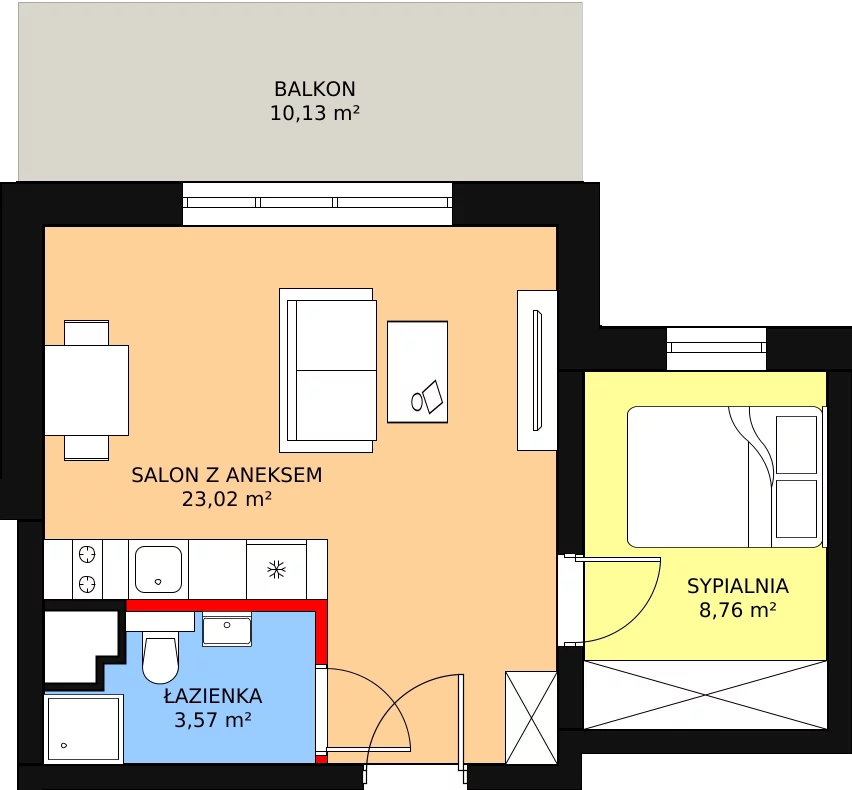 Apartament inwestycyjny 35,54 m², piętro 2, oferta nr B5/18, Stegna Park II, Stegna, ul. Lipowa