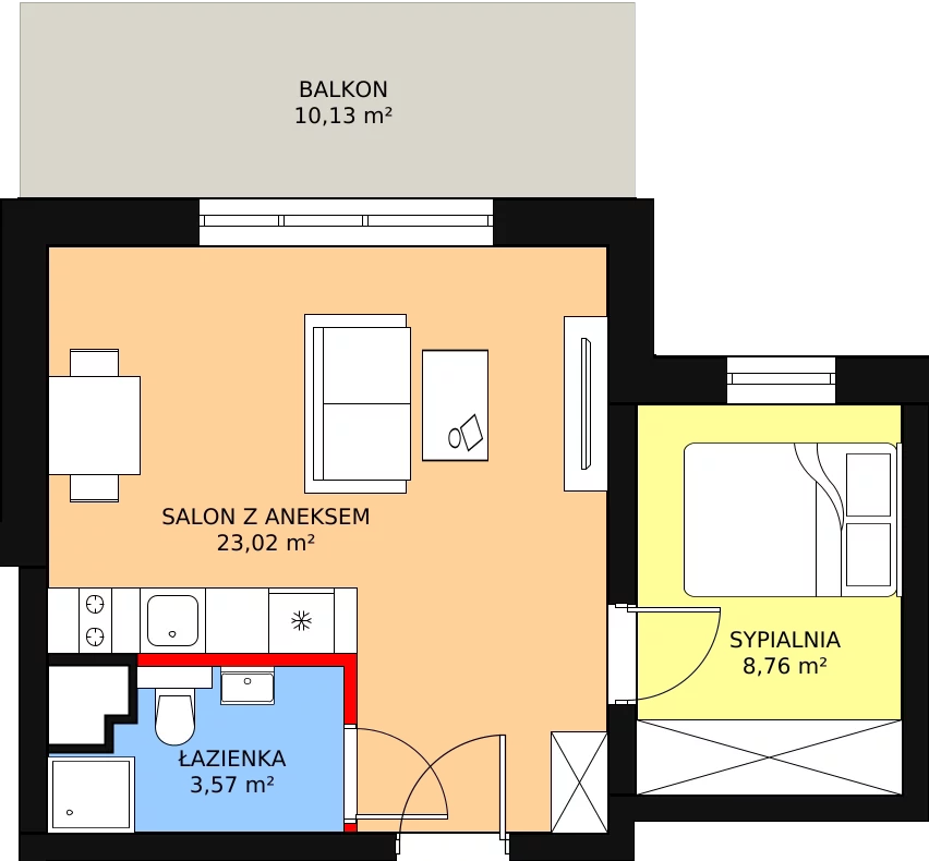 Apartament inwestycyjny 35,48 m², piętro 3, oferta nr B5/24, Stegna Park II, Stegna, ul. Lipowa