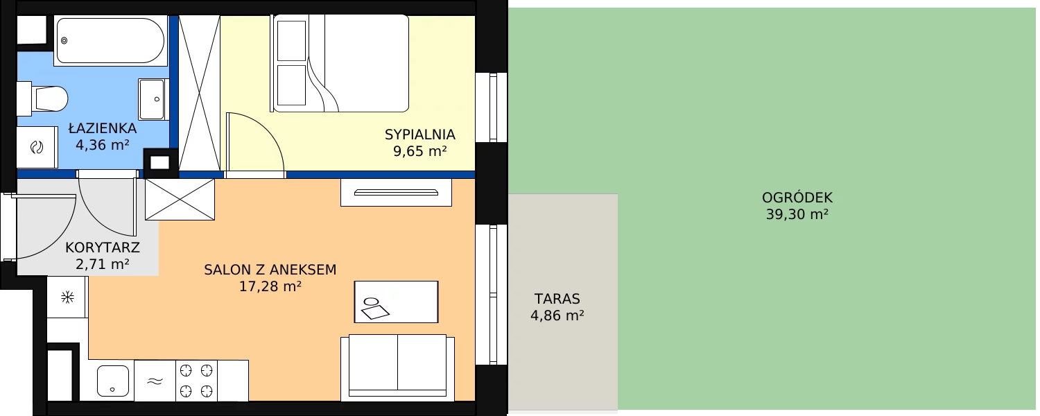 Zalety mieszkania 34 m², A.0.06.2a