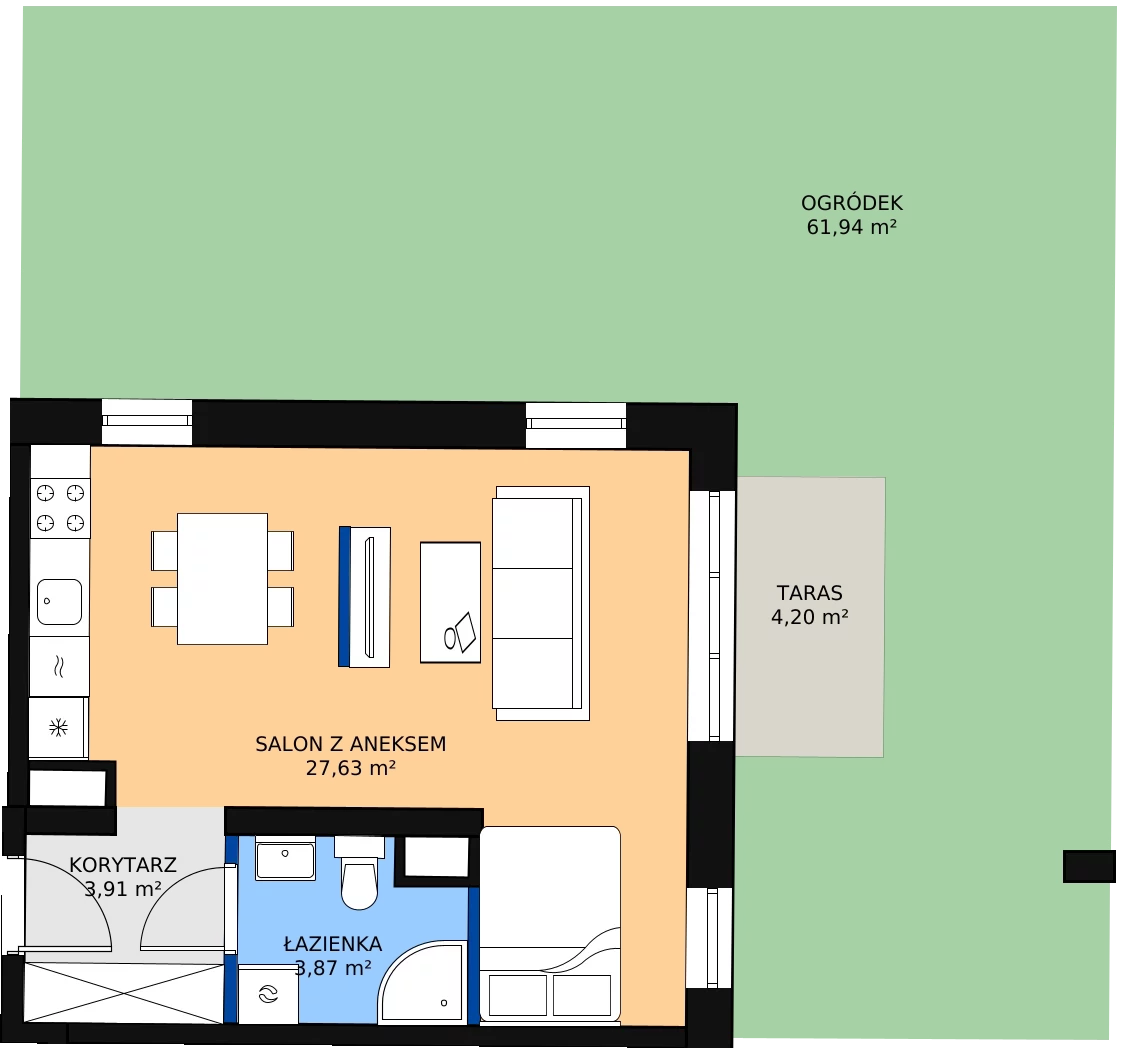 Zalety mieszkania 36.01 m², B.0.07.1k