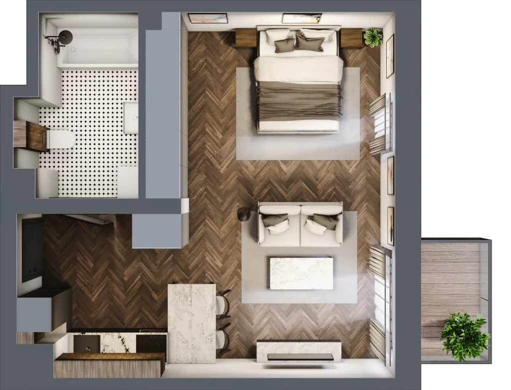 1 pokój, mieszkanie 39,53 m², piętro 1, oferta nr B.1.27.1a , Atrium, Łódź, Polesie, Stare Polesie, ul. kpt. Stefana Pogonowskiego 44/46
