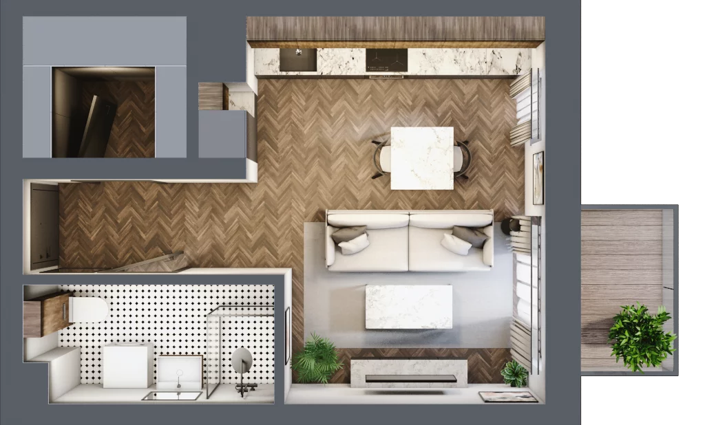 1 pokój, mieszkanie 29,96 m², piętro 1, oferta nr B.1.28.1k, Atrium, Łódź, Polesie, Stare Polesie, ul. kpt. Stefana Pogonowskiego 44/46