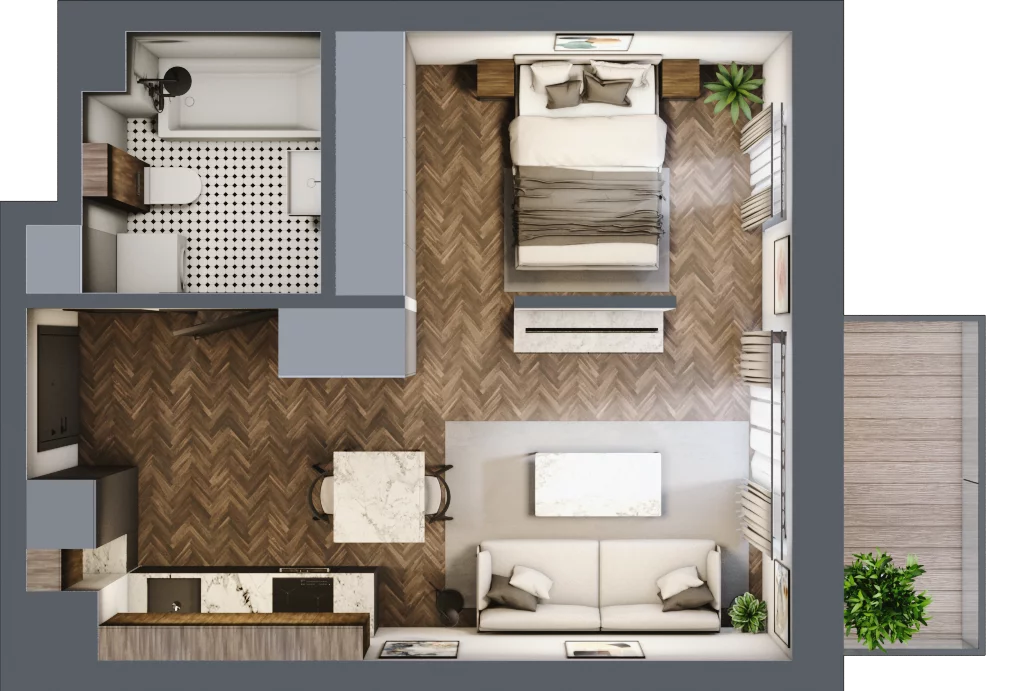 1 pokój, mieszkanie 34,10 m², piętro 1, oferta nr B.1.29.1a, Atrium, Łódź, Polesie, Stare Polesie, ul. kpt. Stefana Pogonowskiego 44/46