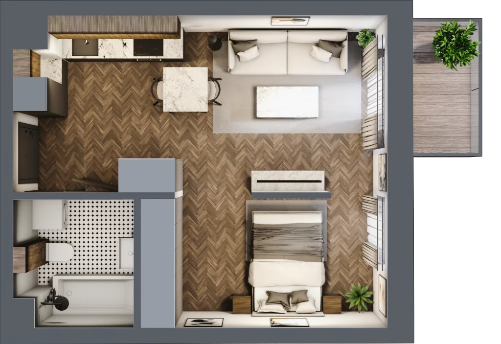 1 pokój, mieszkanie 35,47 m², piętro 1, oferta nr B.1.32.1a, Atrium, Łódź, Polesie, Stare Polesie, ul. kpt. Stefana Pogonowskiego 44/46