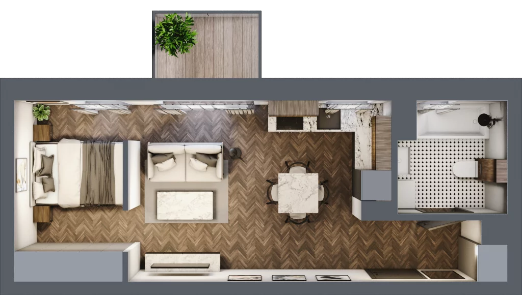 1 pokój, mieszkanie 34,07 m², piętro 3, oferta nr B.3.64.1k, Atrium, Łódź, Polesie, Stare Polesie, ul. kpt. Stefana Pogonowskiego 44/46