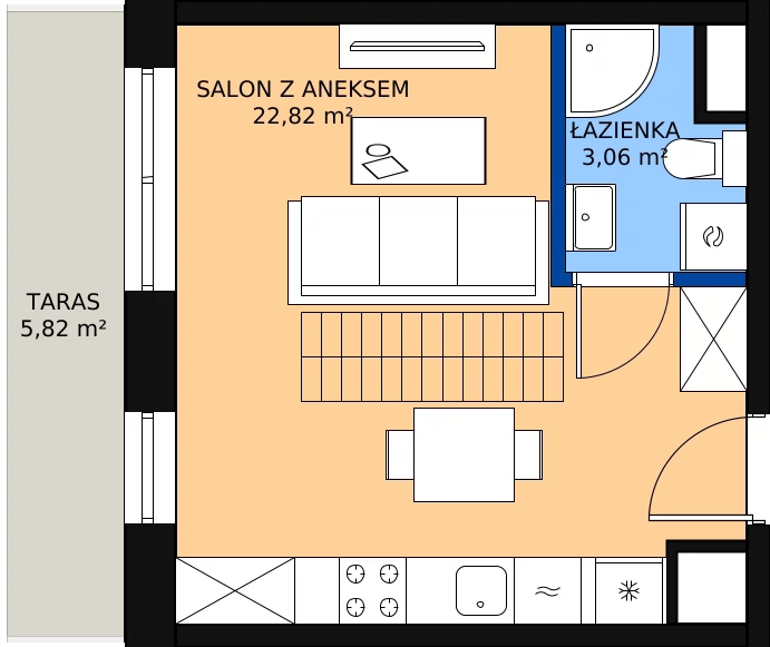 Zalety mieszkania 51.71 m², A.5.79.2a
