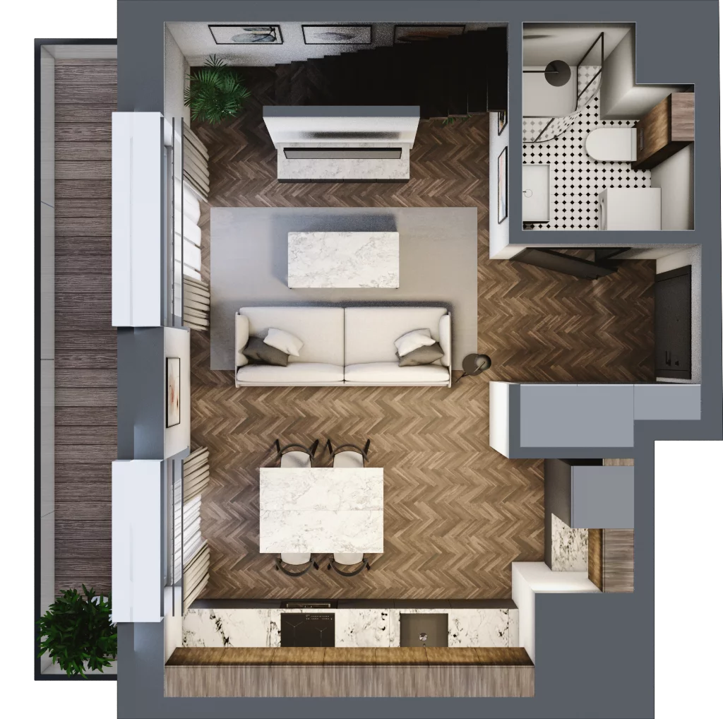 2 pokoje, mieszkanie 50,03 m², piętro 5, oferta nr A.5.82.2a, Atrium, Łódź, Polesie, Stare Polesie, ul. kpt. Stefana Pogonowskiego 44/46