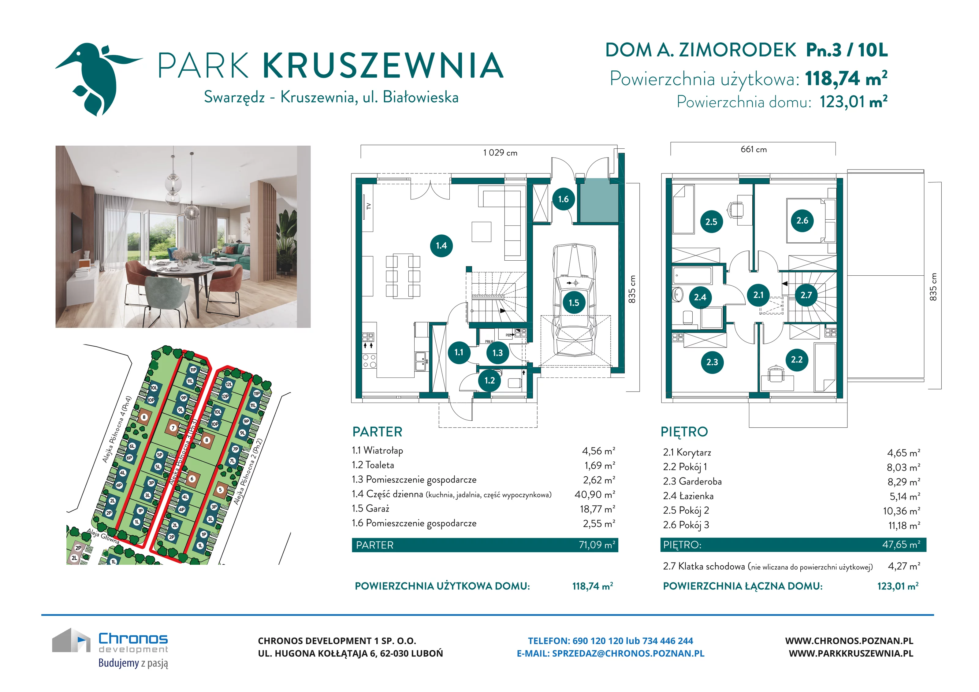 Dom 118,74 m², oferta nr A/Pn.3/10L, Park Kruszewnia, Kruszewnia, ul. Białowieska