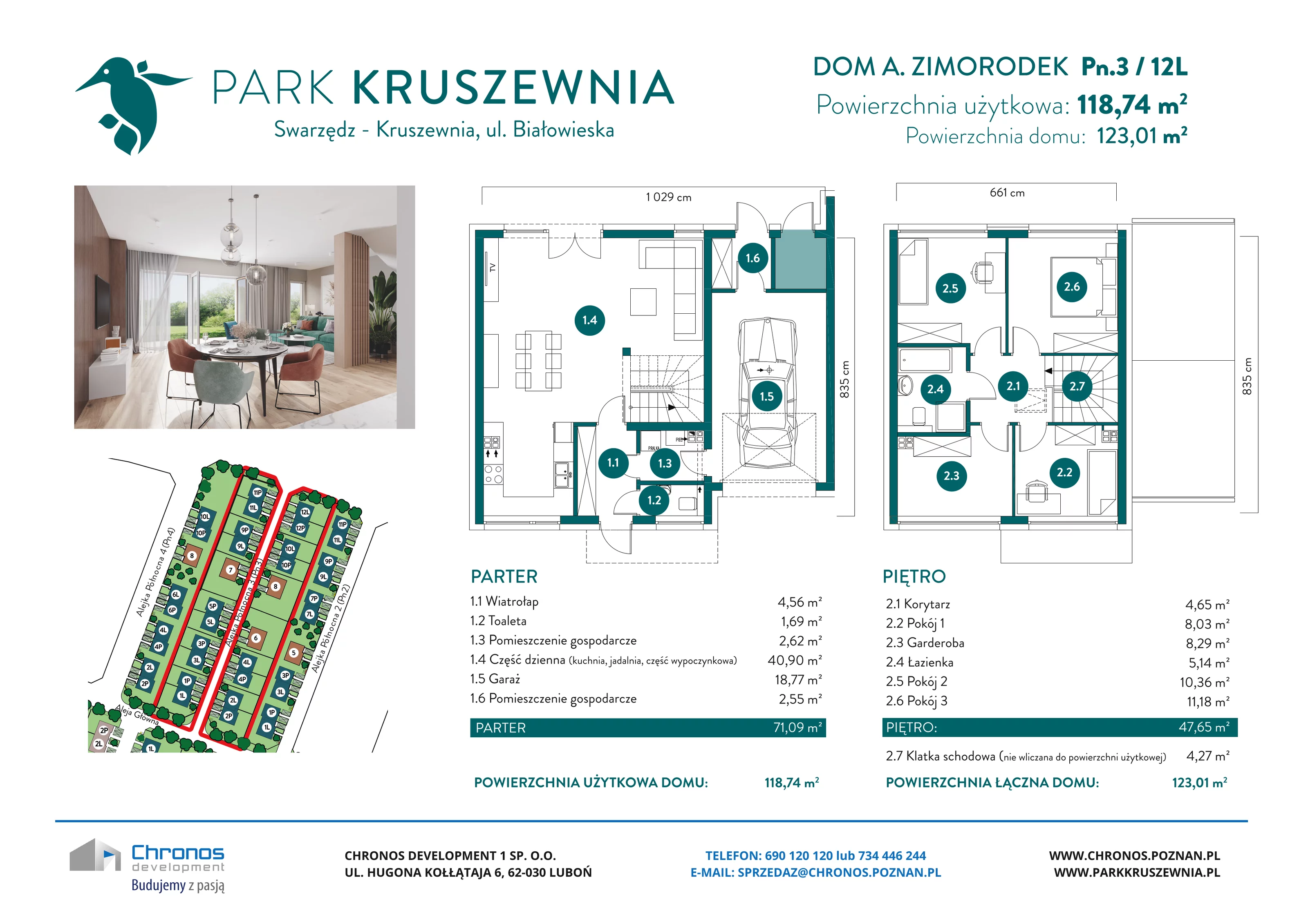 Dom 118,74 m², oferta nr A/Pn.3/12L, Park Kruszewnia, Kruszewnia, ul. Białowieska