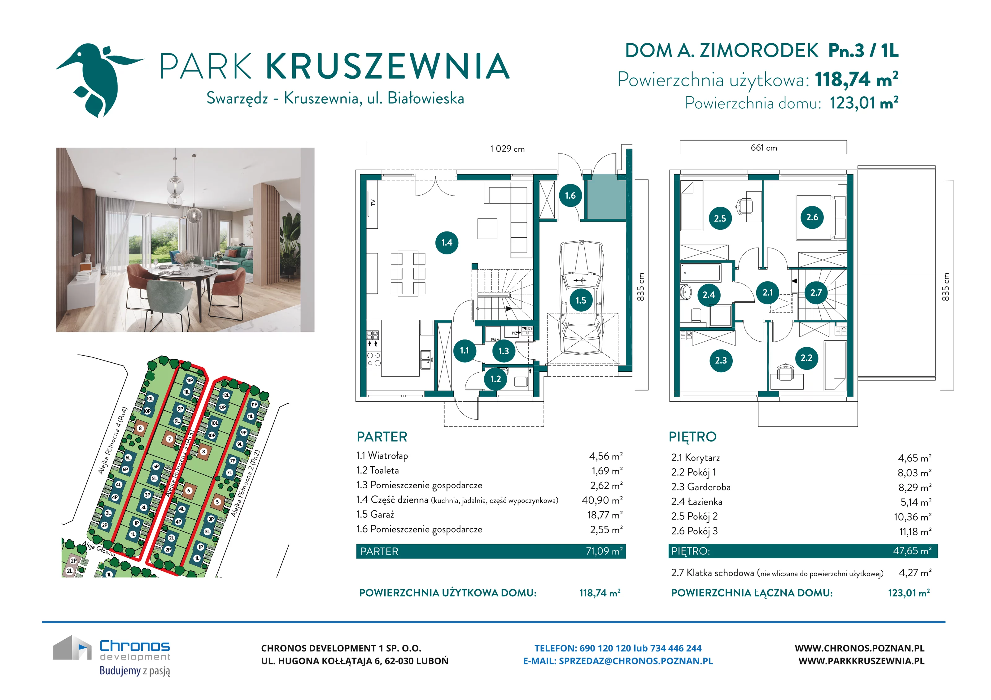 Dom 118,74 m², oferta nr A/Pn.3/1L, Park Kruszewnia, Kruszewnia, ul. Białowieska