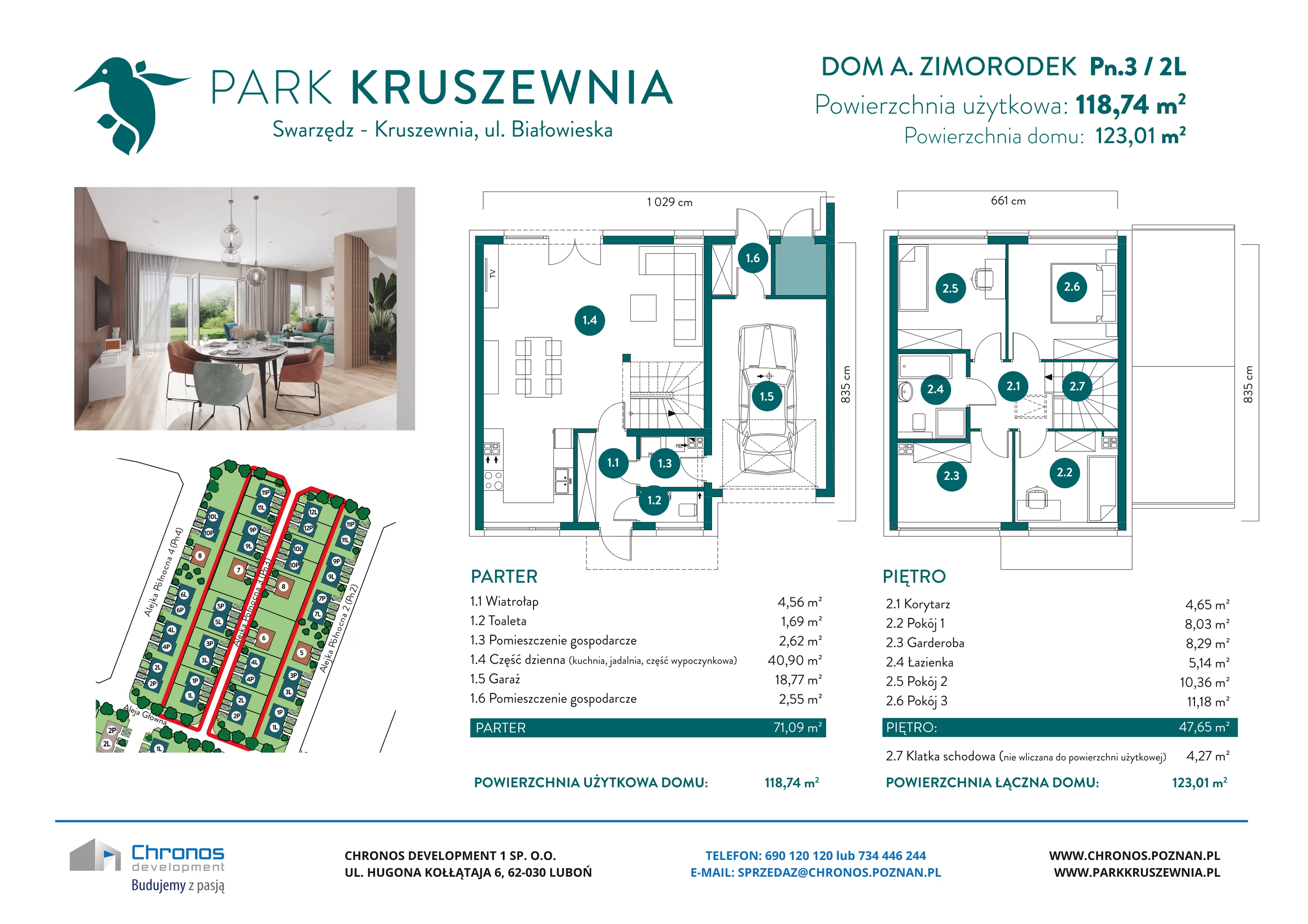 Dom 118,74 m², oferta nr A/Pn.3/2L, Park Kruszewnia, Kruszewnia, ul. Białowieska