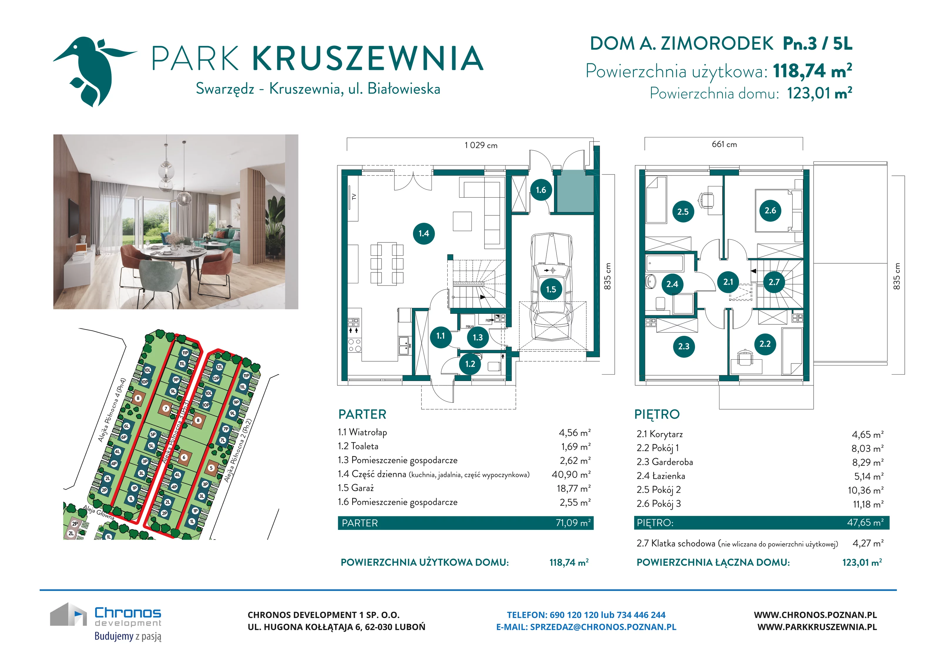 Dom 118,74 m², oferta nr A/Pn.3/5L, Park Kruszewnia, Kruszewnia, ul. Białowieska