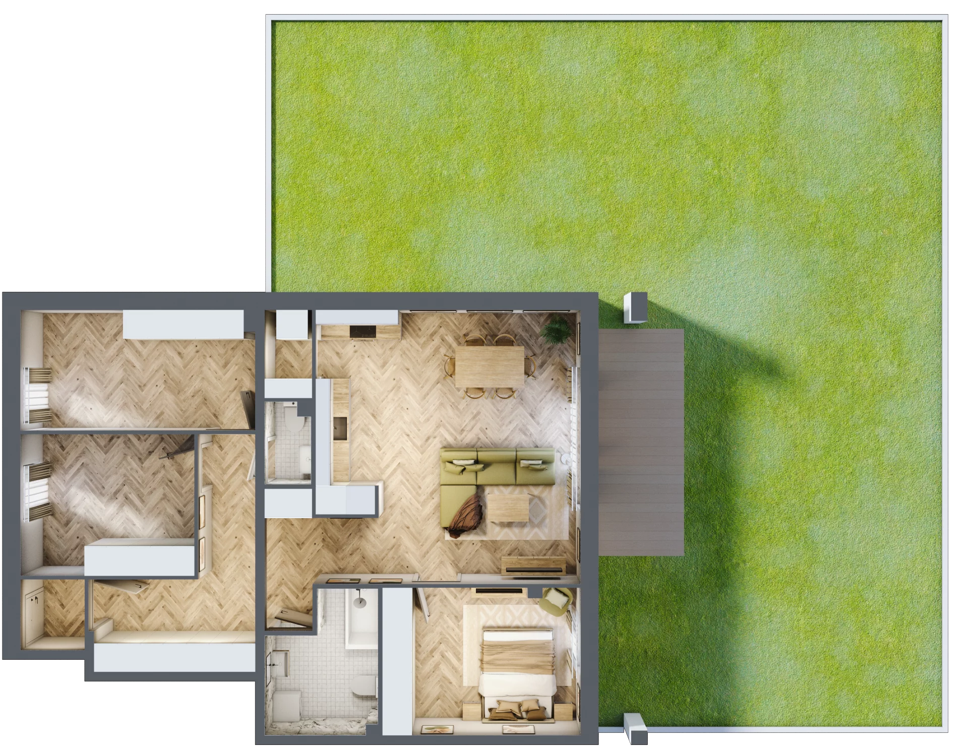 4 pokoje, mieszkanie 95,74 m², parter, oferta nr A1, Aleja Wiśniowa Pogórze, Pogórze, ul. Feliksa Dorsza