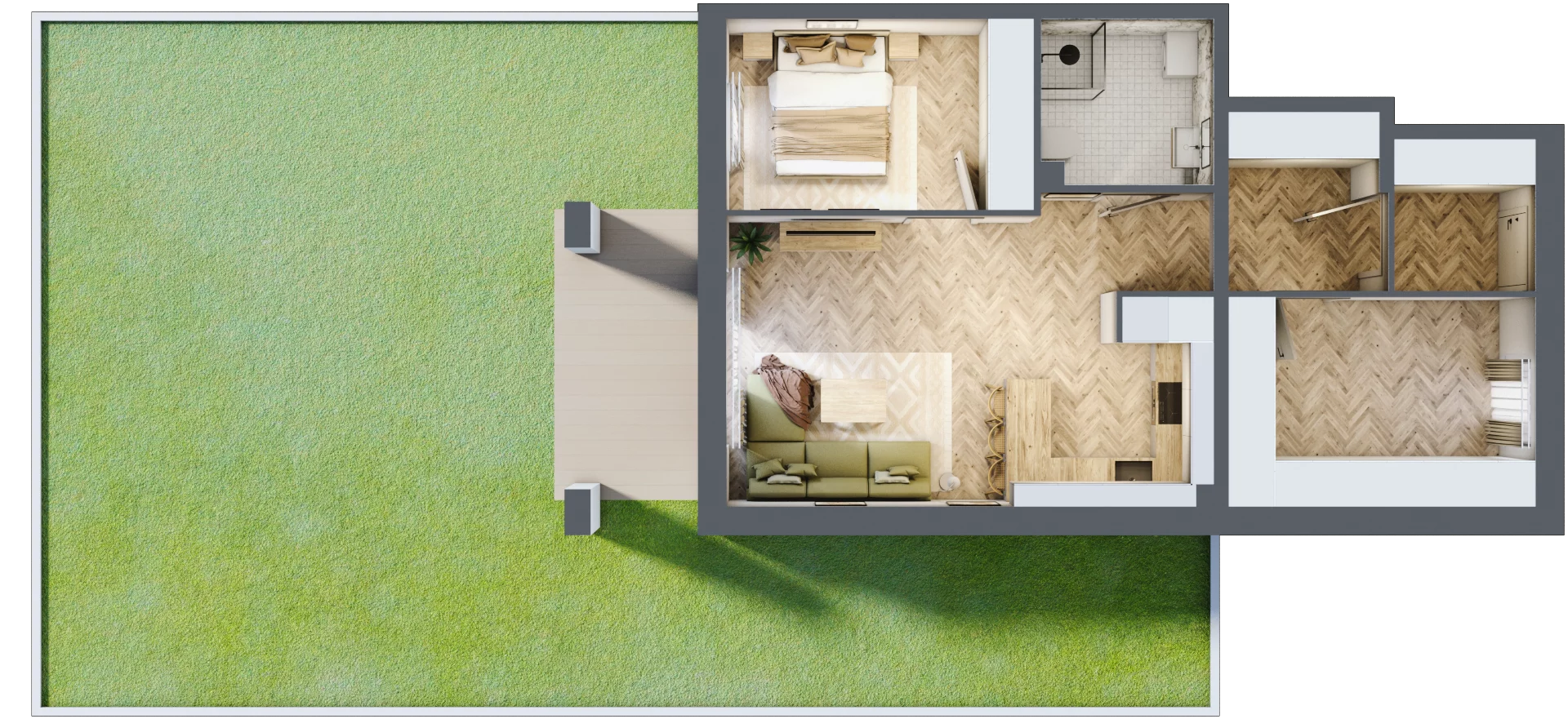 3 pokoje, mieszkanie 60,22 m², parter, oferta nr Q1, Aleja Wiśniowa Pogórze, Pogórze, ul. Feliksa Dorsza