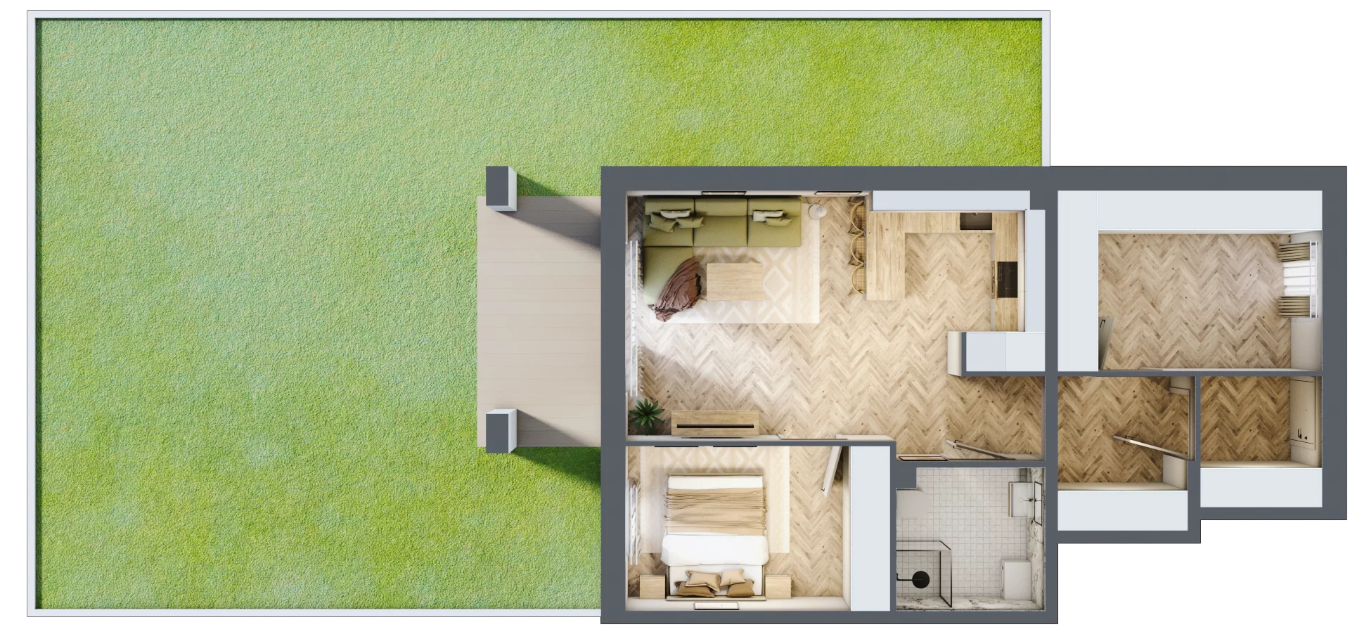 3 pokoje, mieszkanie 59,84 m², parter, oferta nr T1, Aleja Wiśniowa Pogórze, Pogórze, ul. Feliksa Dorsza