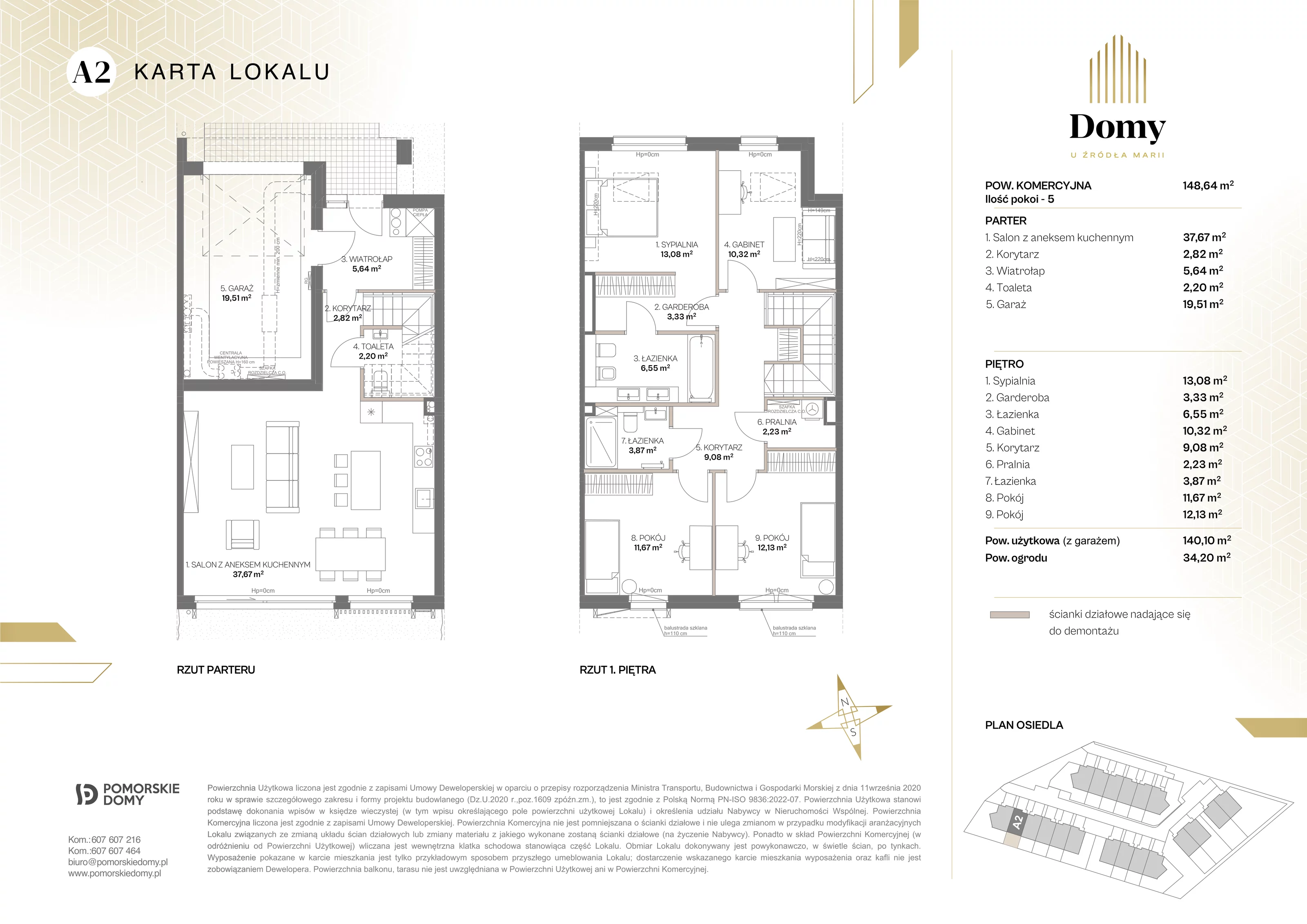 Dom 148,64 m², oferta nr A2, Domy u Źródła Marii, Gdynia, Wielki Kack, Wielki Kack, ul. Źródło Marii