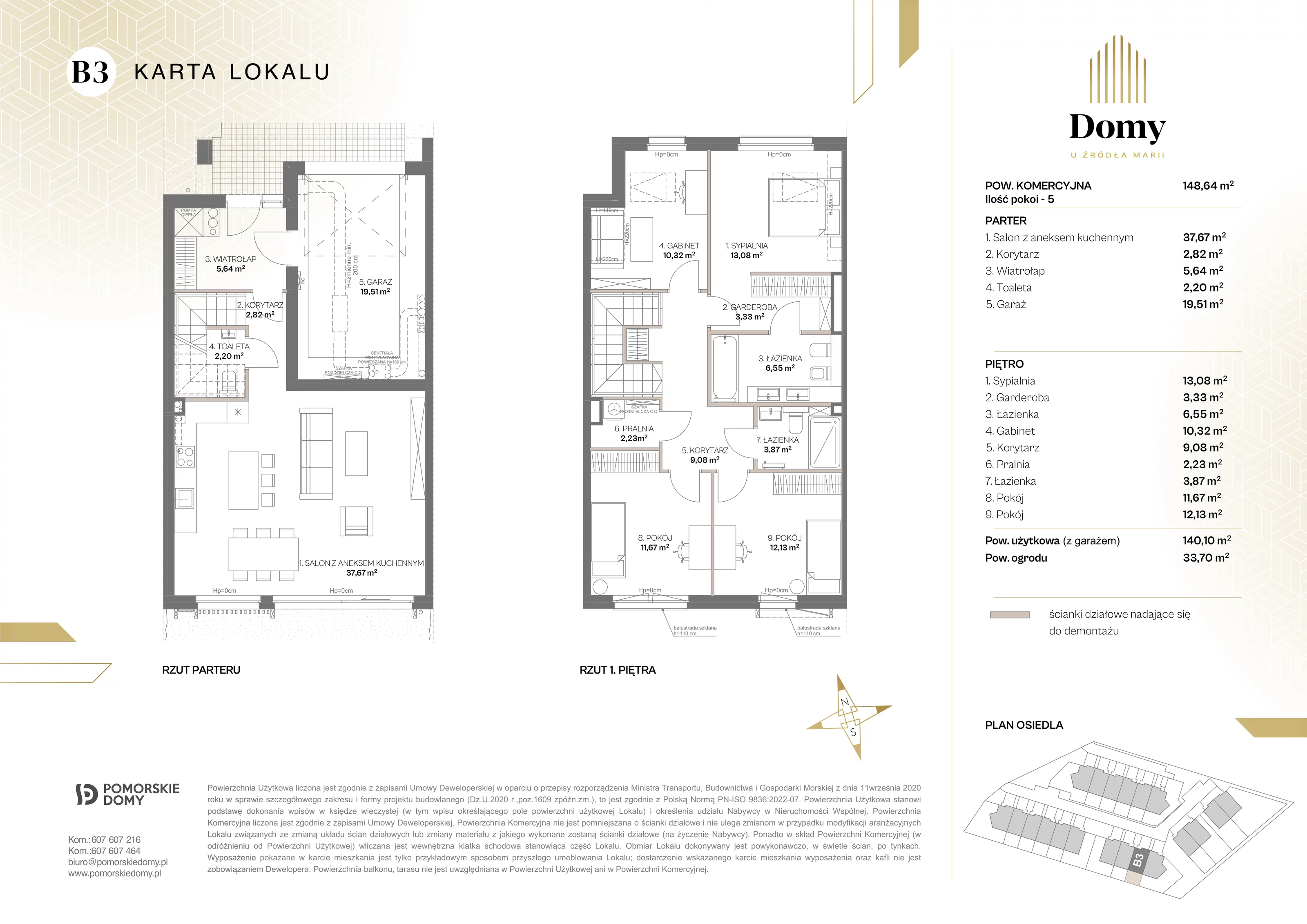 Dom 148,64 m², oferta nr B3, Domy u Źródła Marii, Gdynia, Wielki Kack, Wielki Kack, ul. Źródło Marii