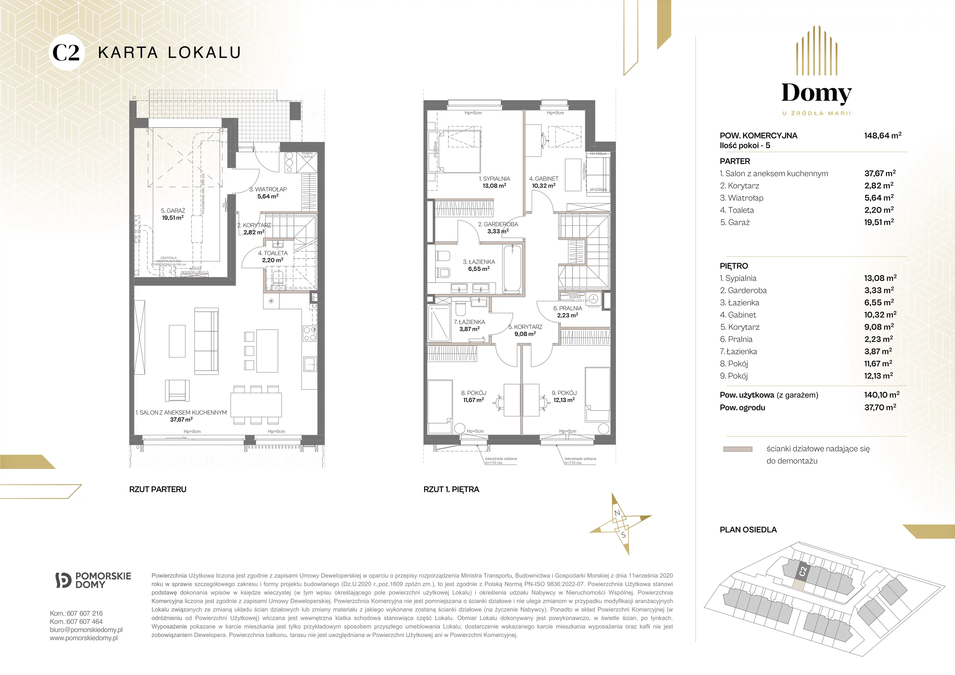 Dom 148,64 m², oferta nr C2, Domy u Źródła Marii, Gdynia, Wielki Kack, Wielki Kack, ul. Źródło Marii