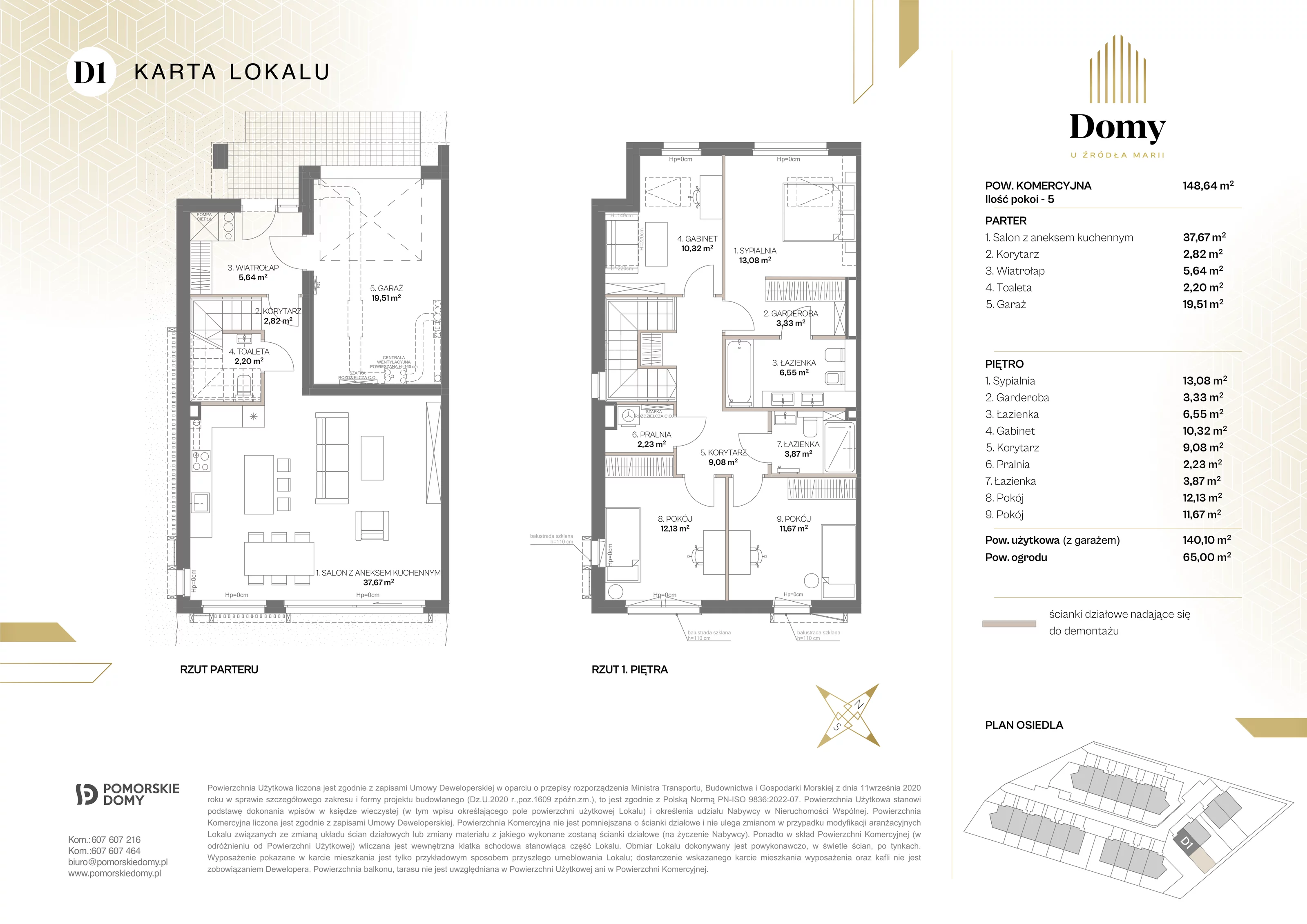 Dom 148,64 m², oferta nr D1, Domy u Źródła Marii, Gdynia, Wielki Kack, Wielki Kack, ul. Źródło Marii