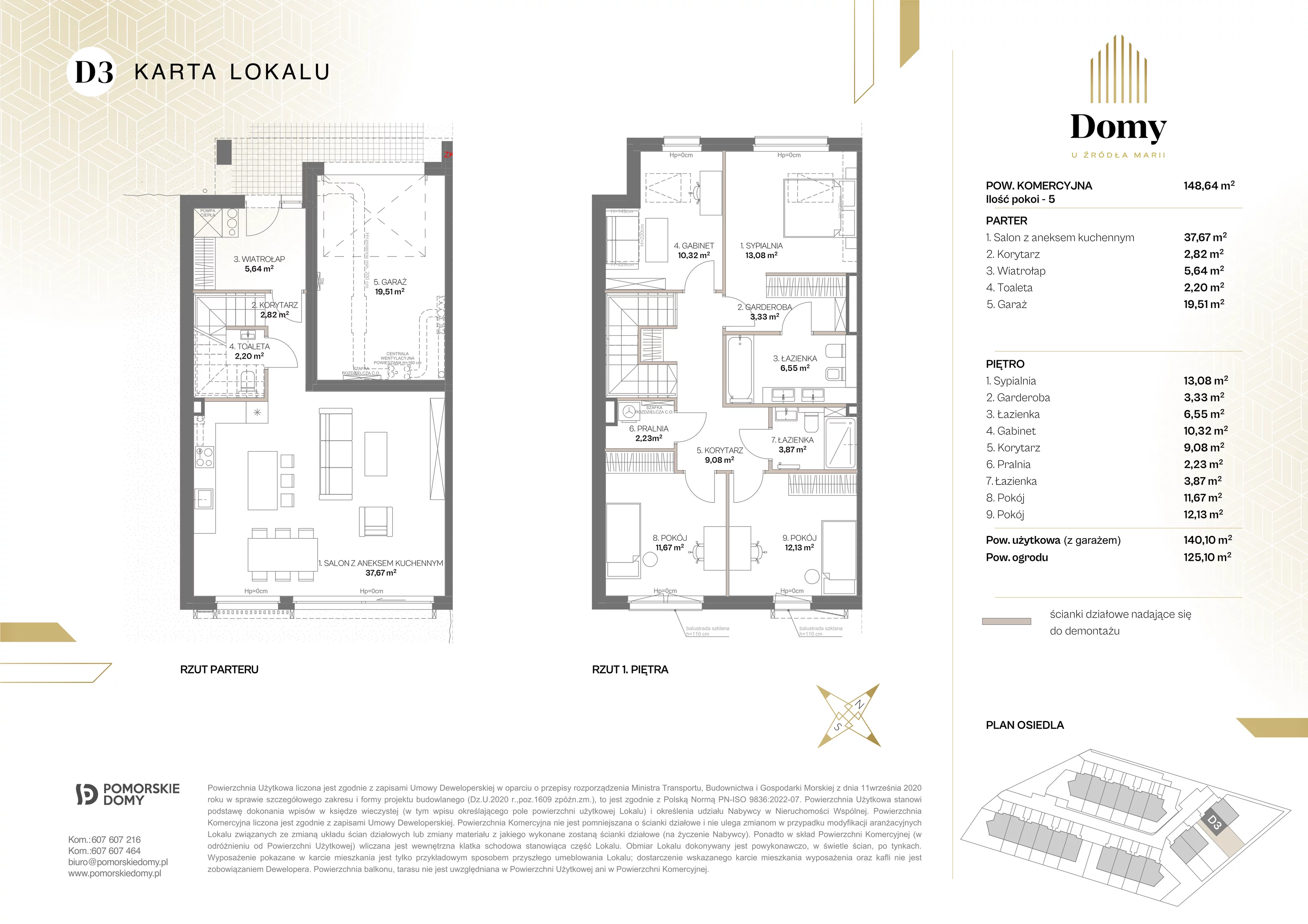 Dom 148,64 m², oferta nr D3, Domy u Źródła Marii, Gdynia, Wielki Kack, Wielki Kack, ul. Źródło Marii