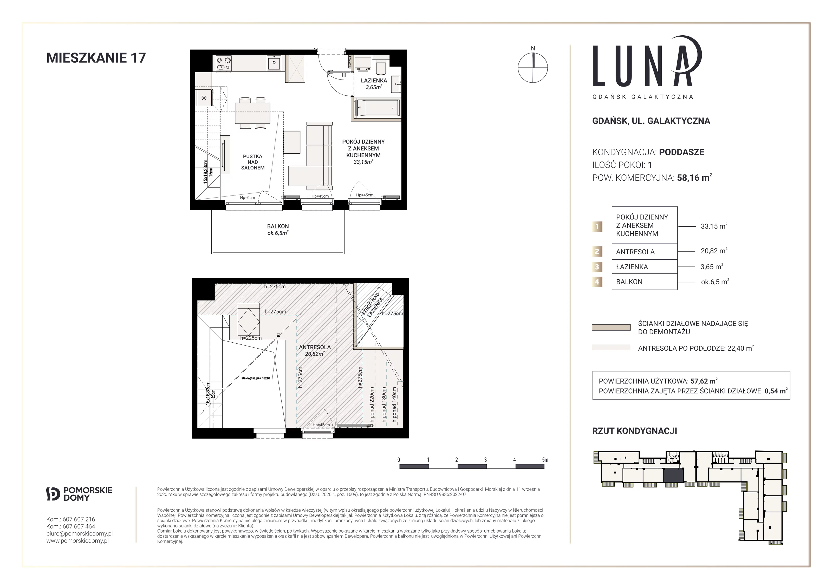 Mieszkanie 57,62 m², piętro 3, oferta nr 17, Luna, Gdańsk, Osowa, ul. Galaktyczna/Homera