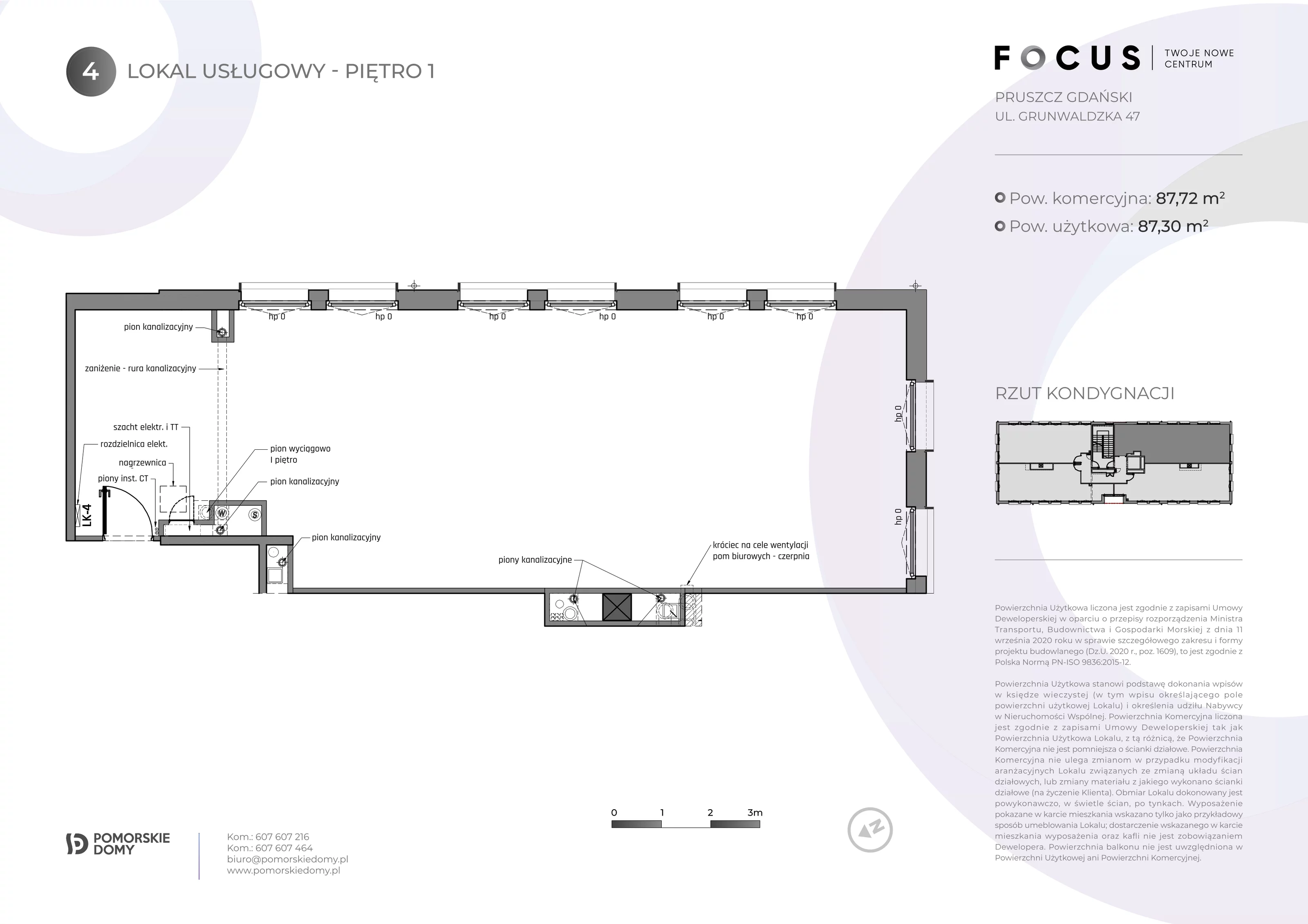 Lokal użytkowy 87,72 m², oferta nr 4, Focus - lokale użytkowe, Pruszcz Gdański, ul. Grunwaldzka 47