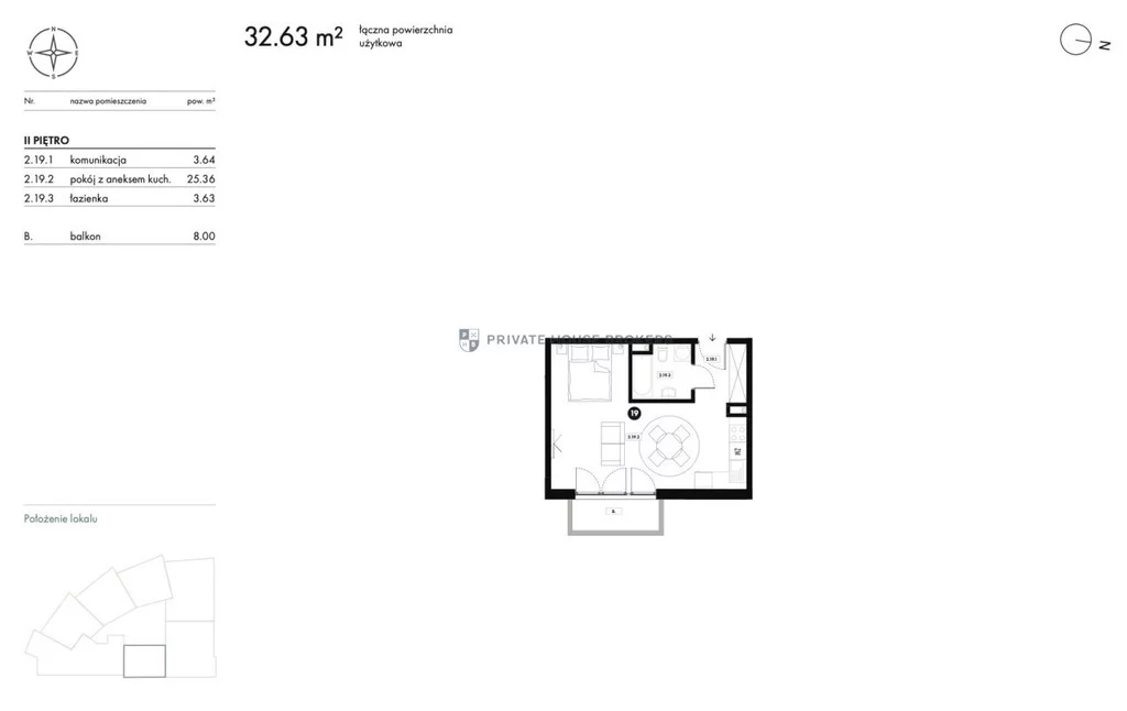1 pokój, mieszkanie 32,63 m², piętro 2, oferta nr , 25068/2089/OMS, Kraków, Podgórze, Płaszów, Kozia