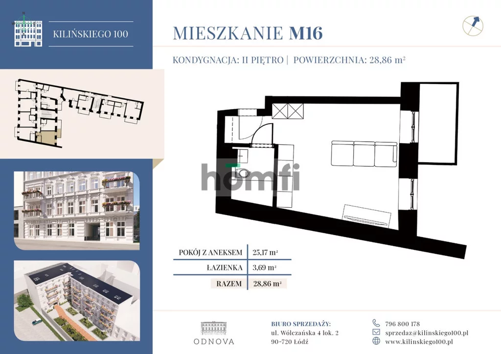 1 pokój, mieszkanie 28,86 m², piętro 2, oferta nr , 25184/2089/OMS, Łódź, Śródmieście, Śródmieście