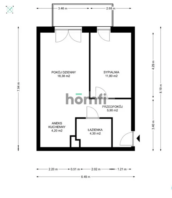 1 pokój, mieszkanie 44,58 m², piętro 5, oferta nr , 25349/2089/OMS, Poznań, Grunwald, Grunwald, Romana Dmowskiego