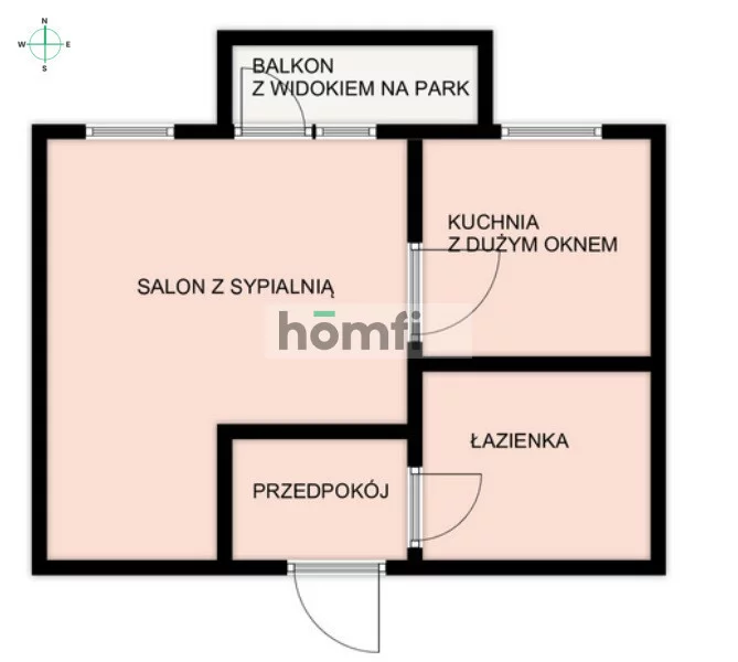 Mieszkanie jednopokojowe 32,50 m², Rzeszów, Kmity, Witkacego, Sprzedaż