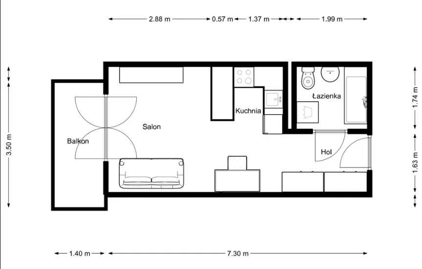 1 pokój, mieszkanie 27,43 m², piętro 1, oferta nr , 52770/2089/OMW, Kraków, Podgórze Duchackie, Adama Bochenka