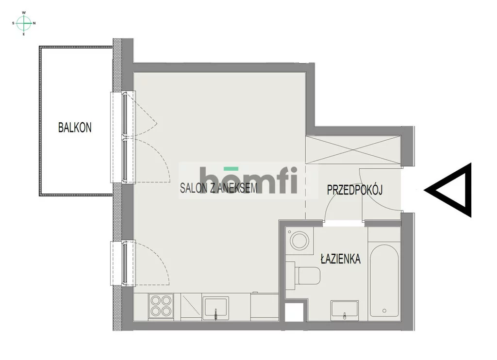 1 pokój, mieszkanie 27,00 m², piętro 4, oferta nr , 52368/2089/OMW, Wrocław, Przedmieście Oławskie, Komuny Paryskiej