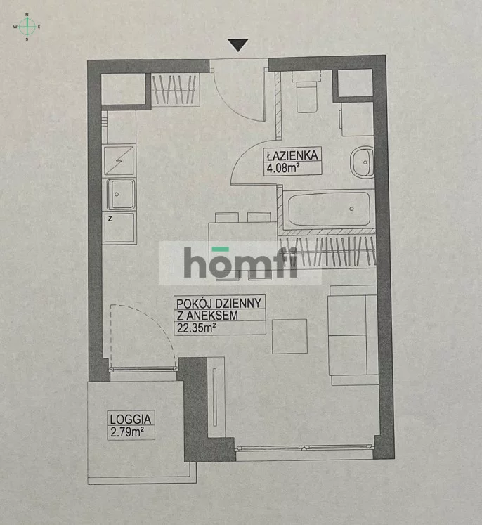 1 pokój, mieszkanie 26,84 m², piętro 2, oferta nr , 48128/2089/OMW, Gdańsk, Letnica, Sucha