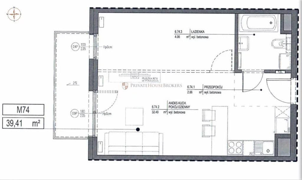 2 pokoje, apartament 39,41 m², piętro 5, oferta nr , 24813/2089/OMS, Kraków, Prądnik Biały, Azory, Bolesława Czerwieńskiego