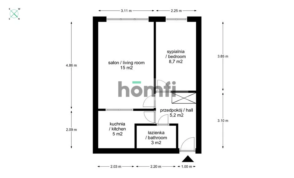 2 pokoje, mieszkanie 36,88 m², piętro 1, oferta nr , 25395/2089/OMS, Kraków, Prądnik Czerwony, Celarowska