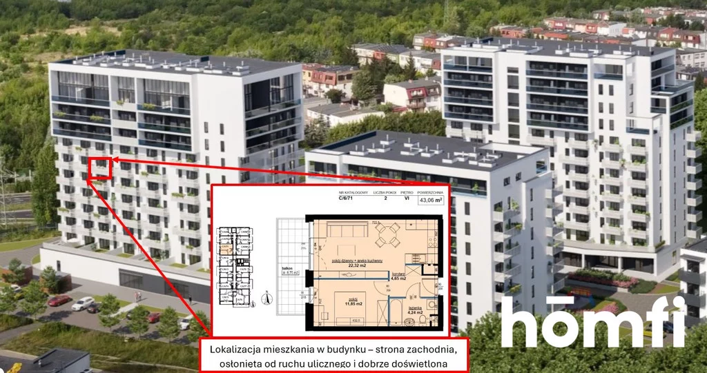 2 pokoje, apartament 43,11 m², piętro 6, oferta nr , 24629/2089/OMS, Poznań, Winogrady, Winogrady, Hawelańska