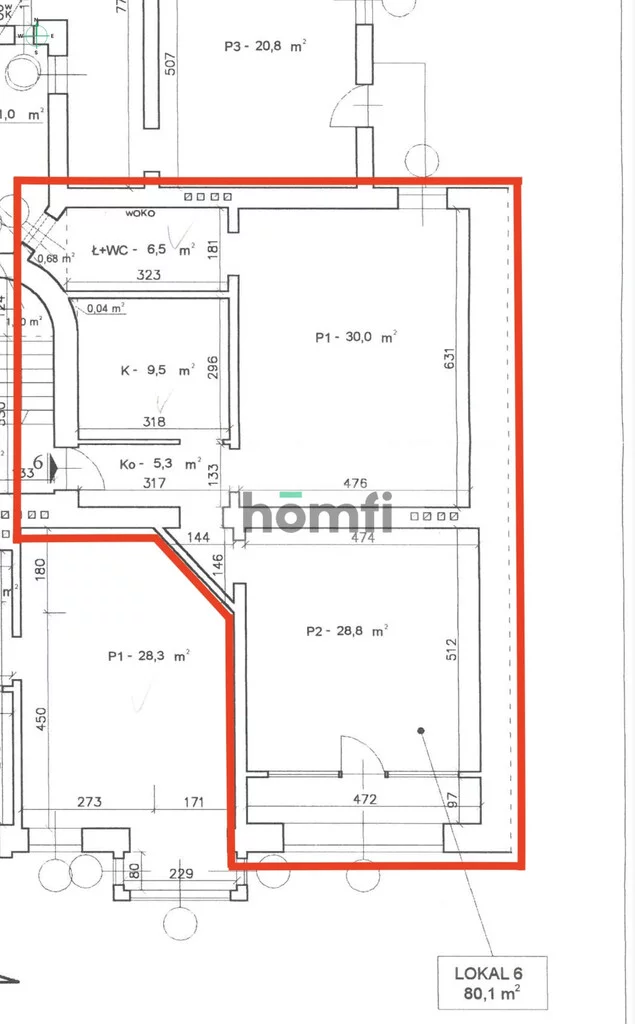 Mieszkanie na sprzedaż, 80,10 m², 2 pokoje, 2 piętro, oferta nr 23940/2089/OMS