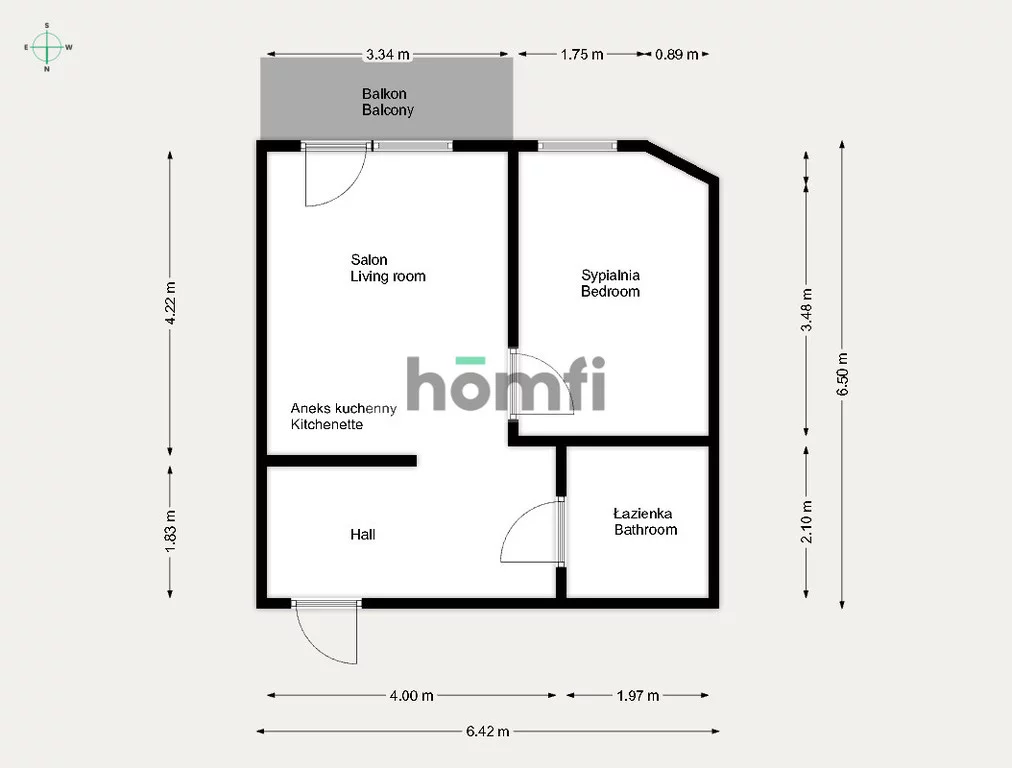 2 pokoje, mieszkanie 41,80 m², piętro 5, oferta nr , 25459/2089/OMS, Wrocław, Huby, Kamienna