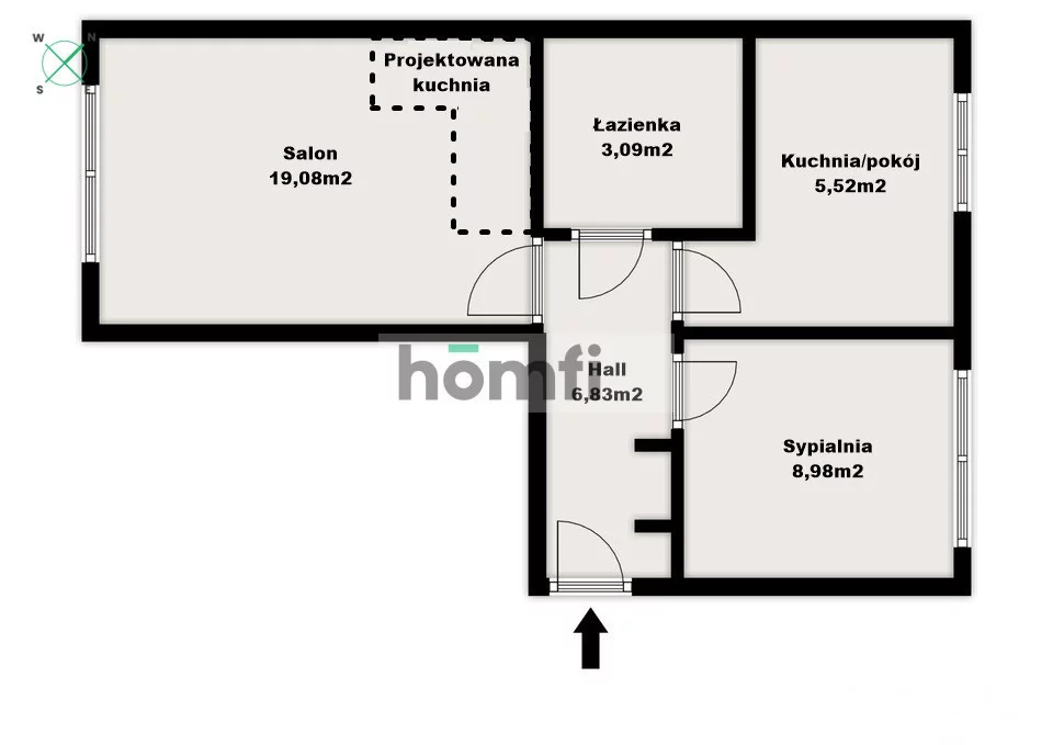 2 pokoje, mieszkanie 43,50 m², piętro 1, oferta nr , 24431/2089/OMS, Rzeszów, Króla Stanisława Augusta, Krakowska