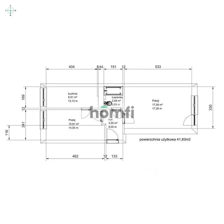 2 pokoje, mieszkanie 41,83 m², piętro 4, oferta nr , 24834/2089/OMS, Puławy, Polna