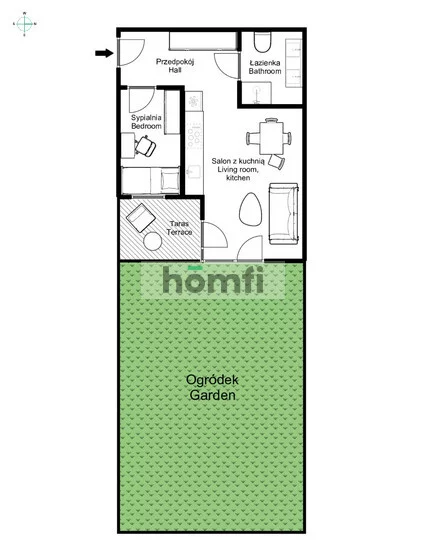 2 pokoje, apartament 35,90 m², parter, oferta nr , 24039/2089/OMS, Kraków, Podgórze, Przedwiośnie