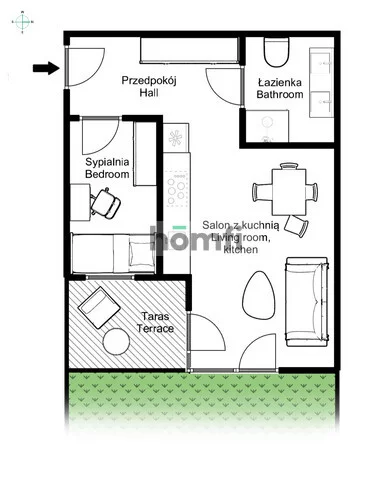 2 pokoje, apartament 35,90 m², parter, oferta nr , 24039/2089/OMS, Kraków, Podgórze, Przedwiośnie