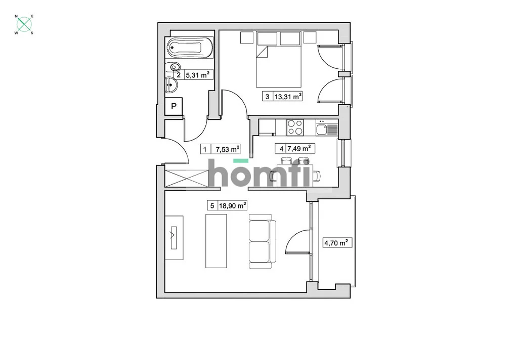 2 pokoje, mieszkanie 52,54 m², piętro 2, oferta nr , 25167/2089/OMS, Kraków, Podgórze, Zabłocie, Przemysłowa