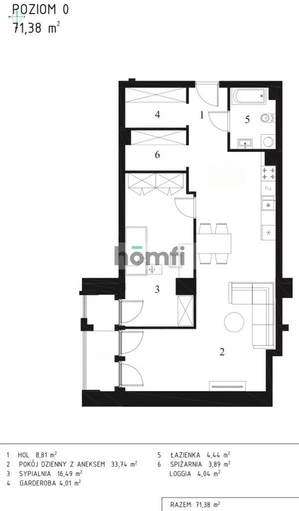 2 pokoje, mieszkanie 73,00 m², parter, oferta nr , 24344/2089/OMS, Poznań, Sarnia