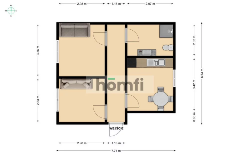 2 pokoje, mieszkanie 49,15 m², parter, oferta nr , 24462/2089/OMS, Miechów, Topolowa