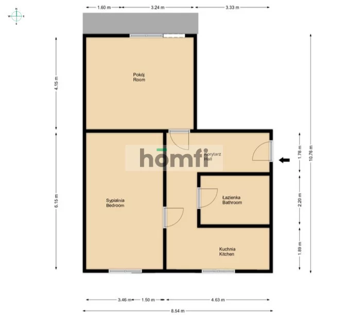 2 pokoje, mieszkanie 45,34 m², piętro 1, oferta nr , 52875/2089/OMW, Radom, Śródmieście, 25 Czerwca
